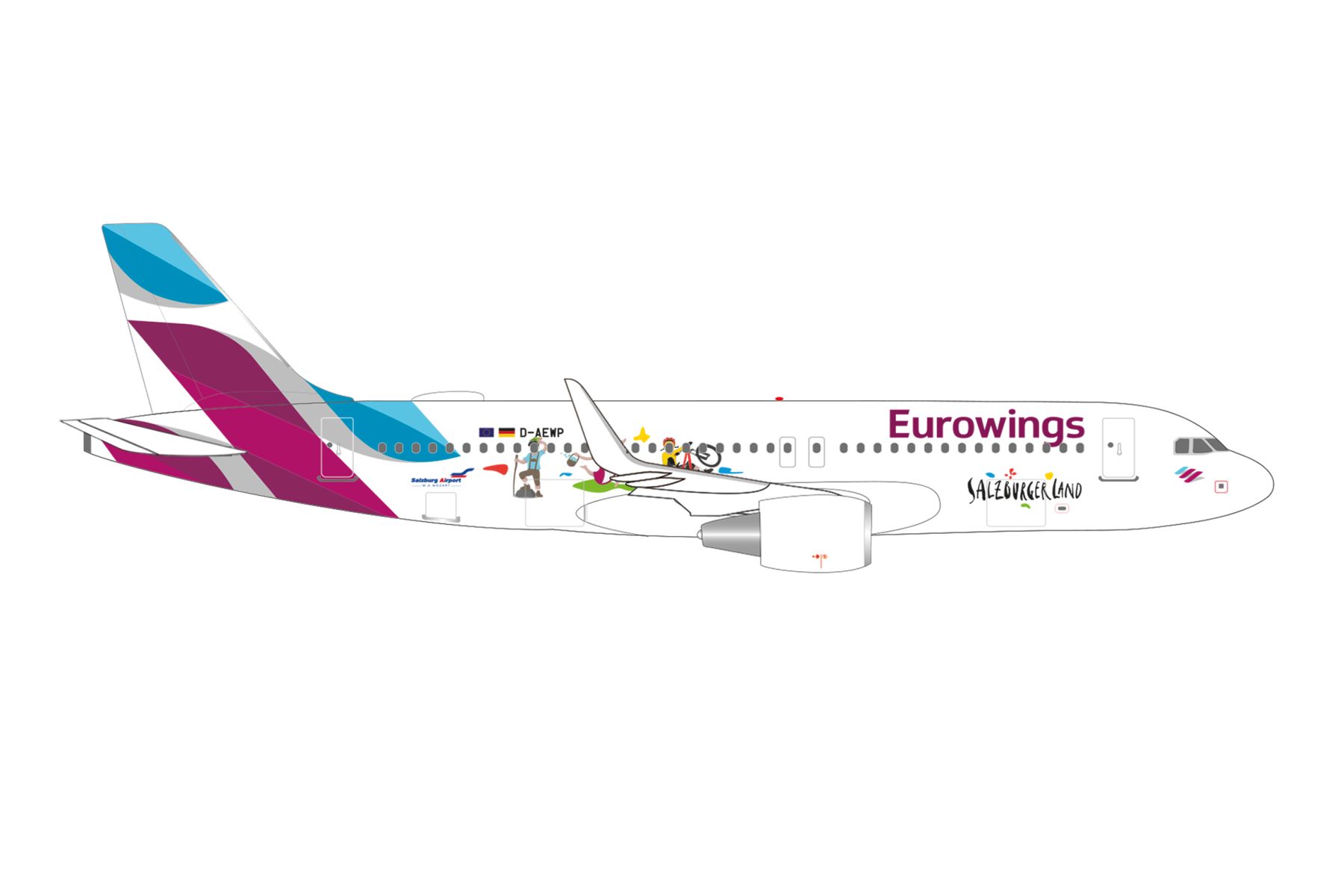 Herpa 537698 - Eurowings Airbus A320 "Salzburger Land" – D-AEWP