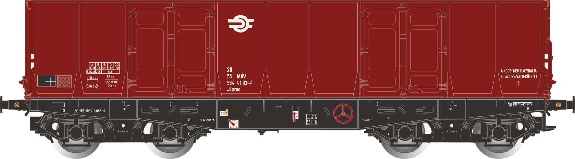 Albert Modell 594012 - Hochbordwagen Eams, MAV, Ep.IV