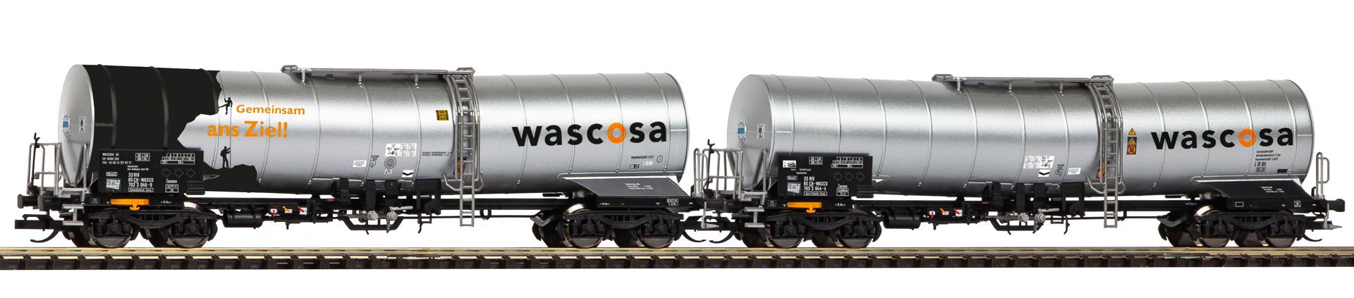 Piko 72407 - 2er Set Chemiekesselwagen, Wascosa, Ep.VI