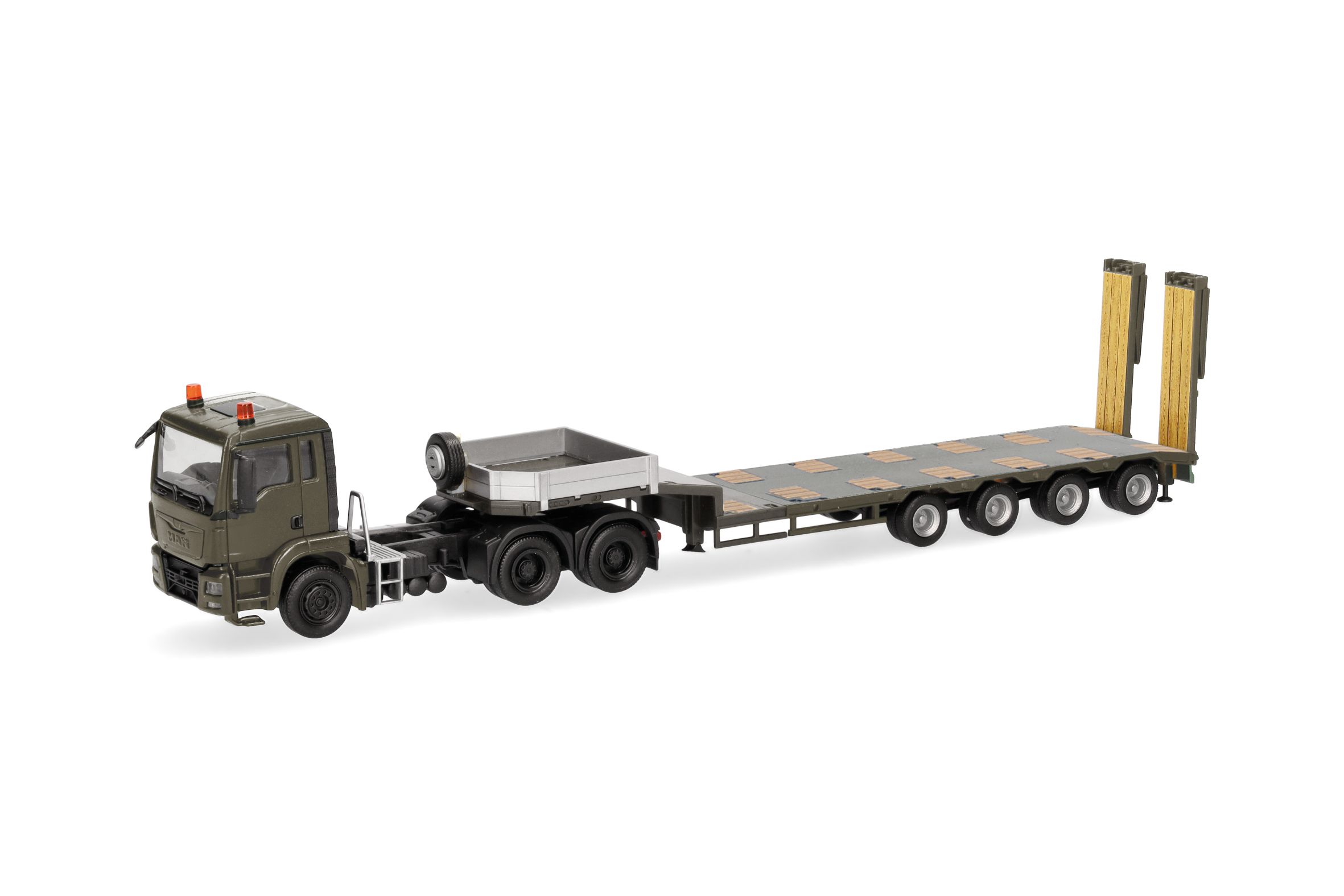 Herpa 747233 - MAN TGS M Semitieflade-Sattelzug "Serbische Streitkräfte" (Serbien)