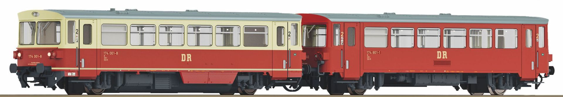 Roco 7790006 - Triebwagen 174 001-8 mit Beiwagen, DR, Ep.IV, DC-Sound