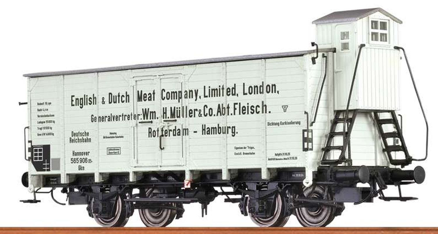 Brawa 67459 - Gedeckter Güterwagen Gkn, DRG, Ep.II 'English & Dutch Meat Company'