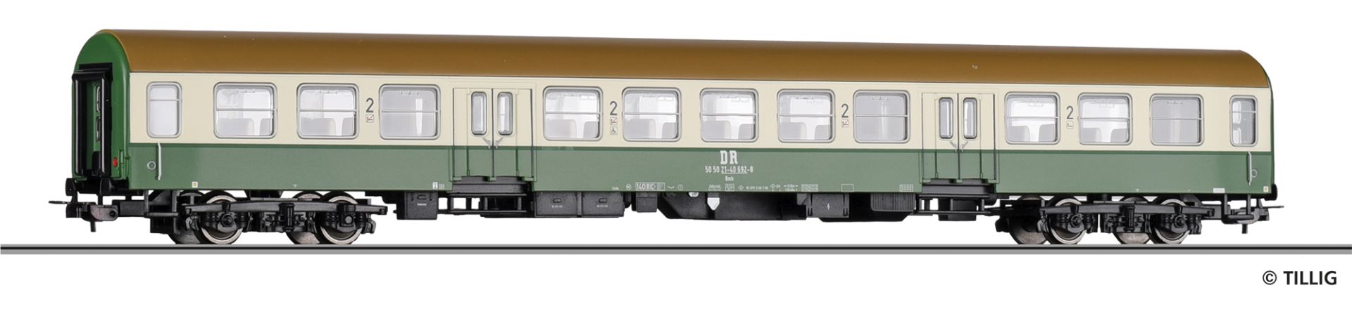 Tillig 74979 - Personenwagen 'Halberstadt' Bmh, 2. Klasse, DR, Ep.IV