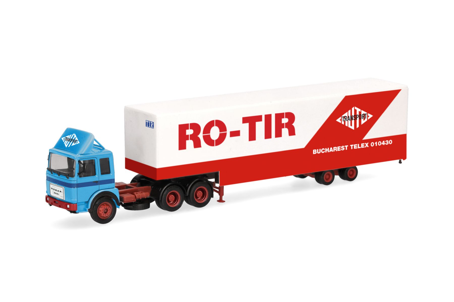 Herpa 320696 - Roman Diesel 6x4 Jumbokoffer-Sattelzug "RO-TIR"