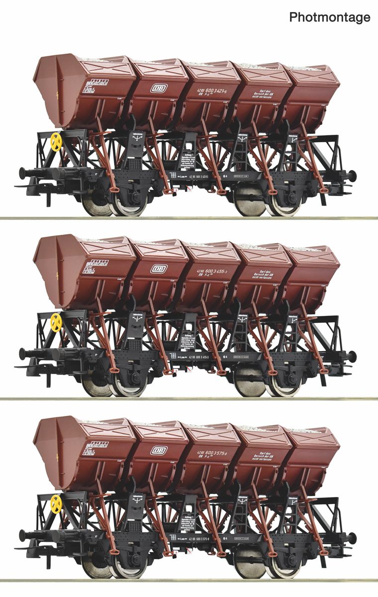 Roco 6600209 - 3er Set Muldenkippwagen, DB, Ep.IV