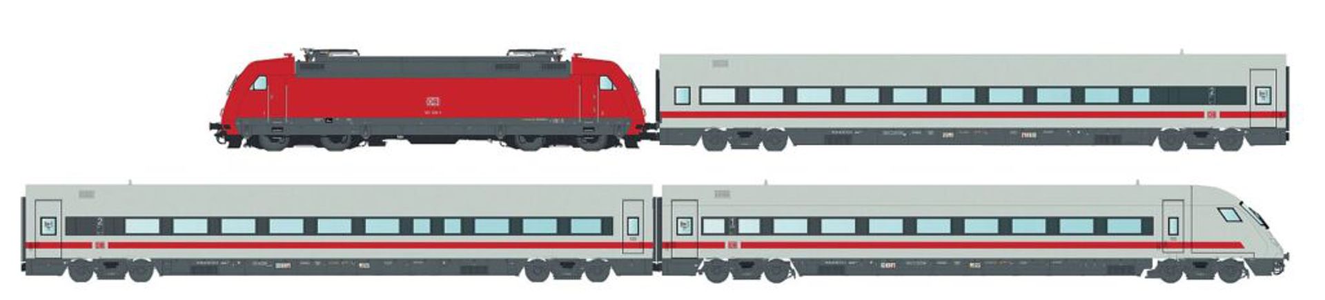 L.S. Models MW2406 - Zugset 4-teilig mit BR 101 und IC-Personenwagen, DBAG, Ep.V