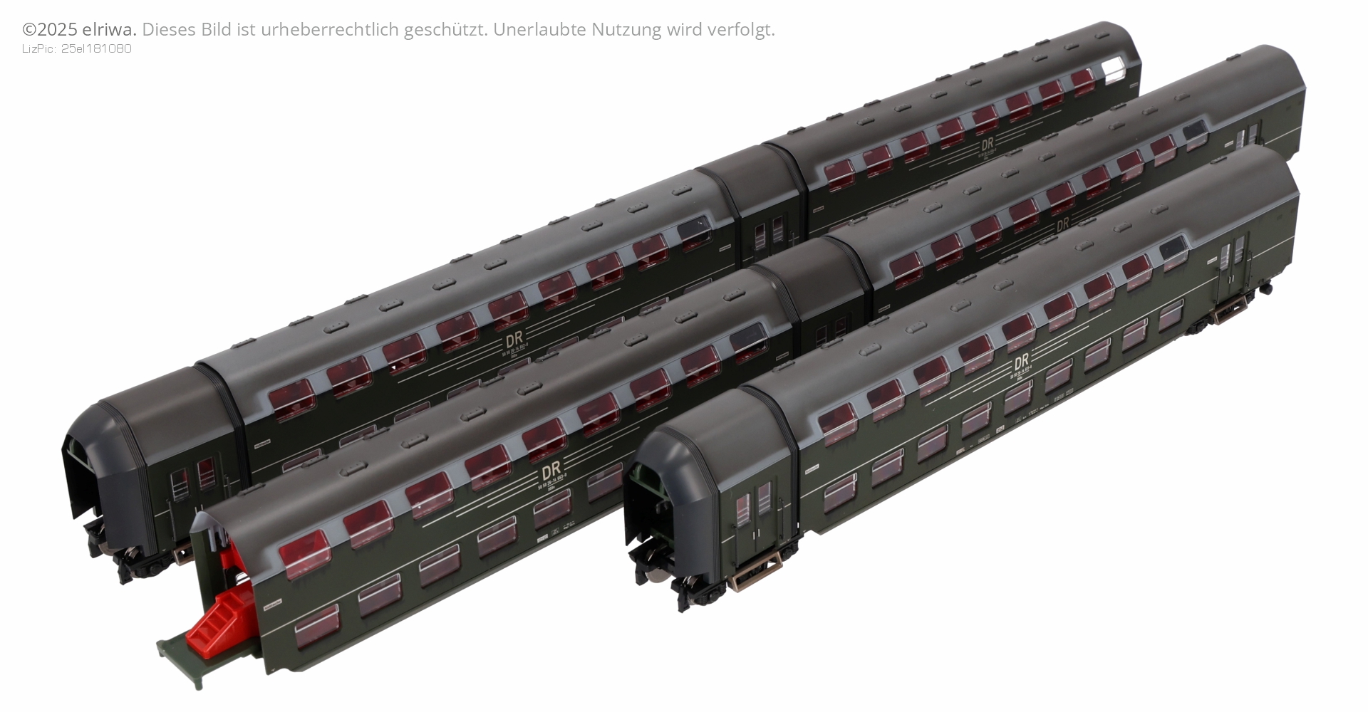 Kres 52033080 - Doppelstockgliederzug DGB 12, 5-teilig, DR, Ep.IV, verschmutzt Kres 52033080 - Doppelstockgliederzug DGB 12, 5-teilig, DR, Ep.IV, verschmutzt