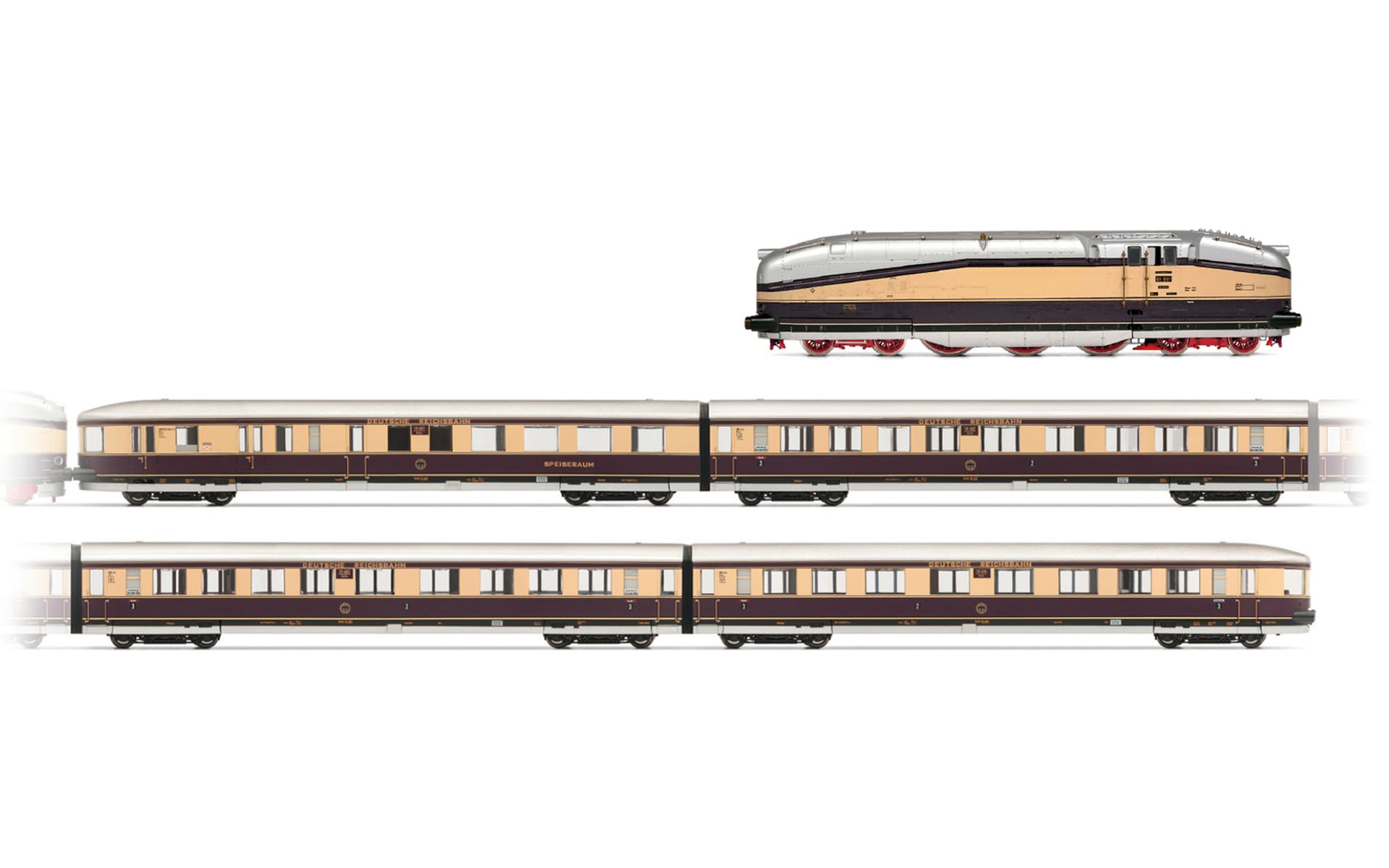 Rivarossi HR2953 - Zugset 'Henschel-Wegmann-Zug' mit BR 61 001 und Personenzug, DRG, Ep.II