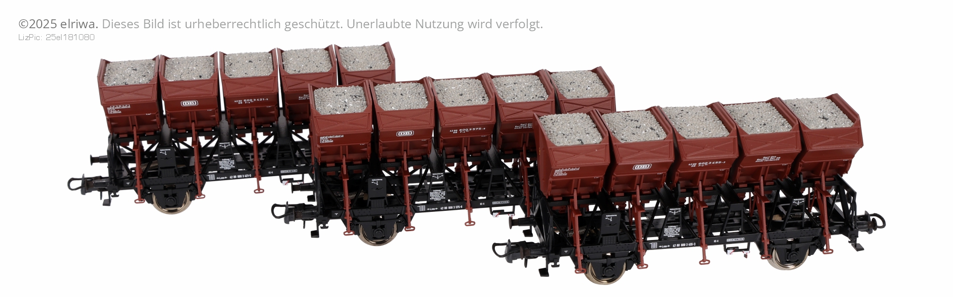 Roco 6600209 - 3er Set Muldenkippwagen, DB, Ep.IV