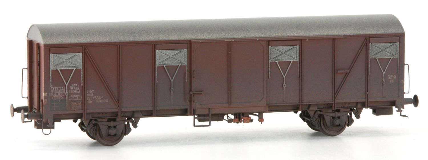 Exact-Train EX22030 - Gedeckter Güterwagen Gbs Glmms 252, DB, Ep.IV, verschmutzt