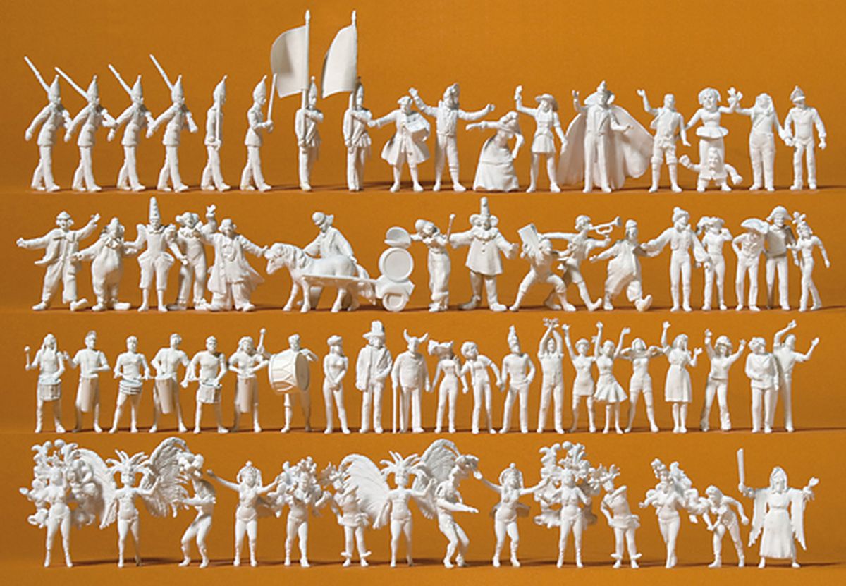 Preiser 16355 - Fasching, Fastnacht, Karneval, 68 unbemalte Figuren Preiser 16355 - Fasching, Fastnacht, Karneval, 68 unbemalte Figuren