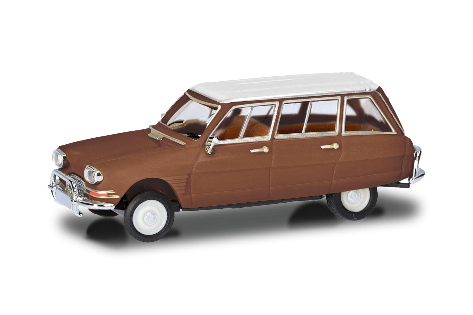 Herpa 038959 - Citroën AMI 6 Break, braun/Dach weiß