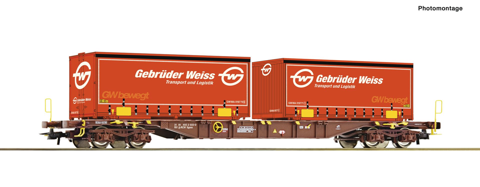 Roco 77344 - Containertragwagen Sgnss, ÖBB, Ep.VI 'Gebrüder Weiss'