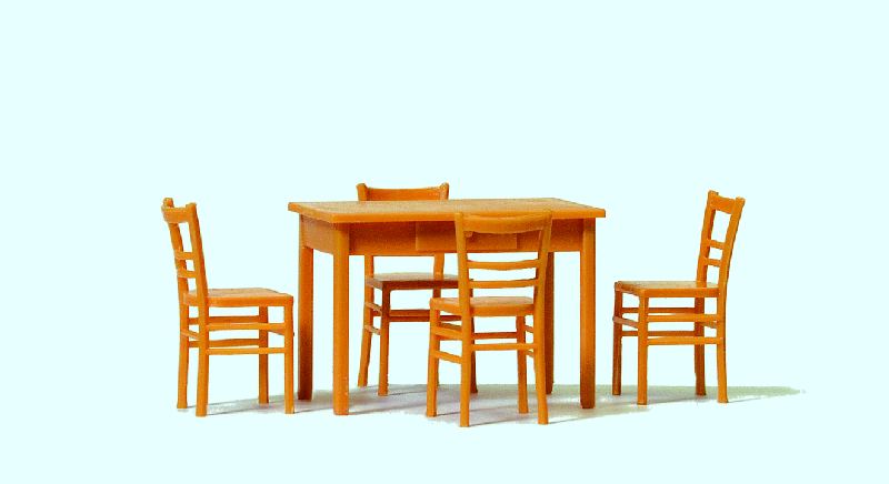 Preiser 65809 - 1:43 Tisch, 4 Stühle