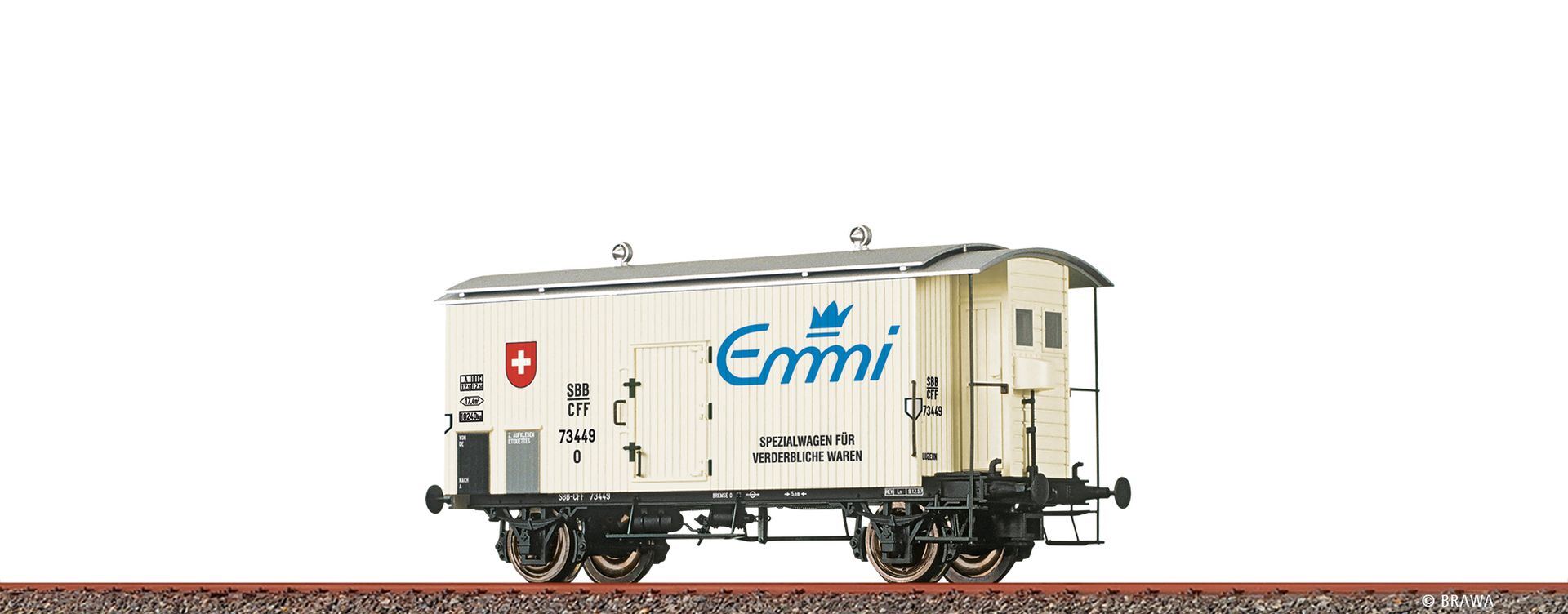Brawa 47897 - Gedeckter Güterwagen O 'Emmi', SBB, Ep.III