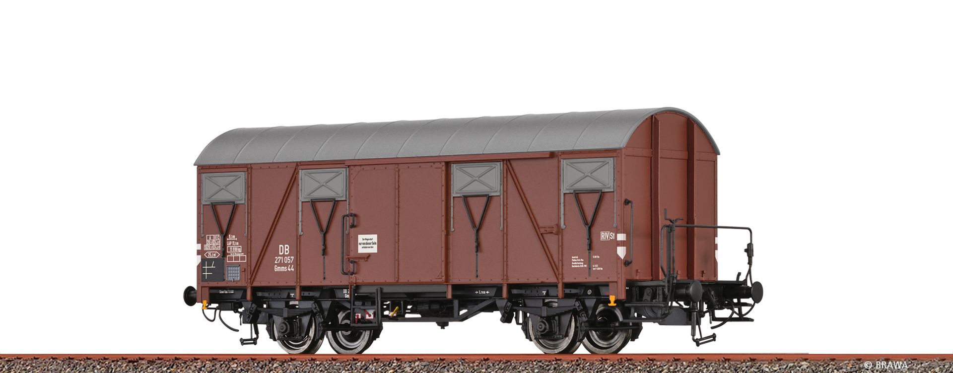 Brawa 50151 - Gedeckter Güterwagen Gmms44, DB, Ep.III