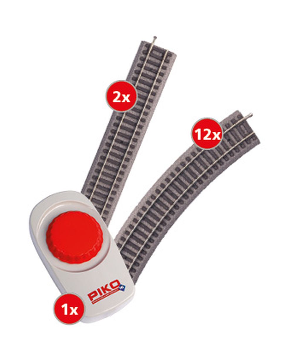 Piko 57032 - Analoges Startset mit BR 218 und zwei Güterwagen, DBAG, Ep.V, A-Gleis mit Bettung