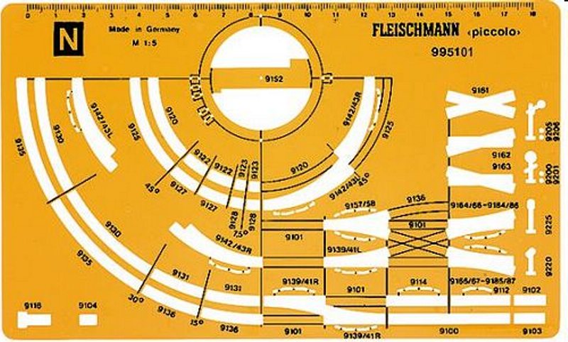 Fleischmann 995101 - Gleisschablone Spur N - piccolo