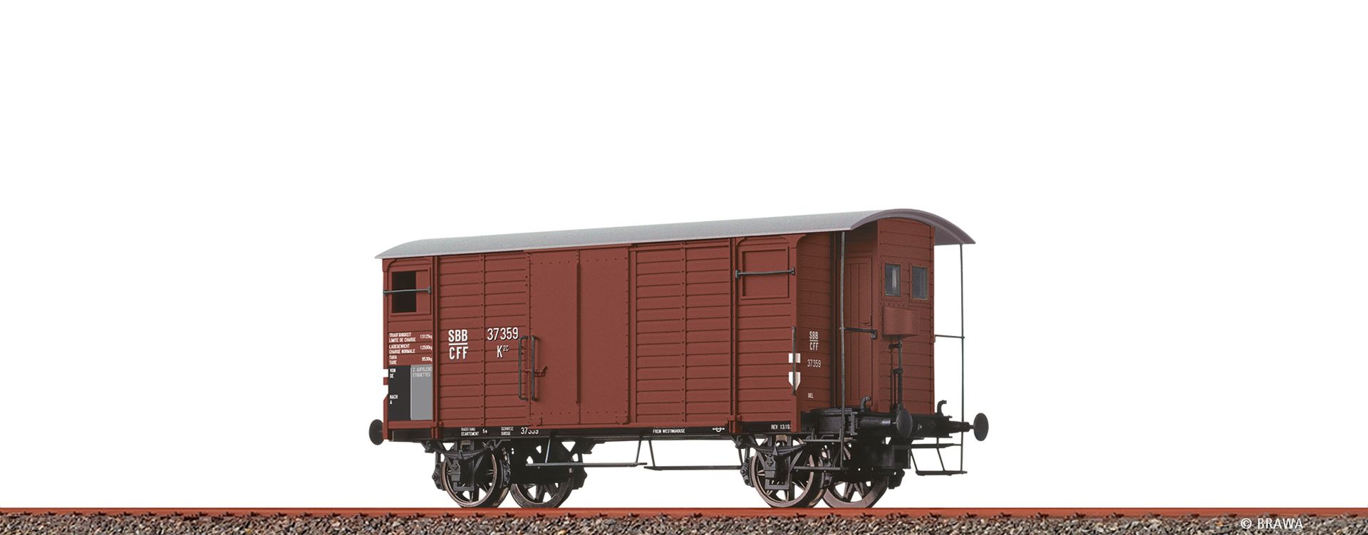 Brawa 47900 - Gedeckter Güterwagen K2, SBB, Ep.II