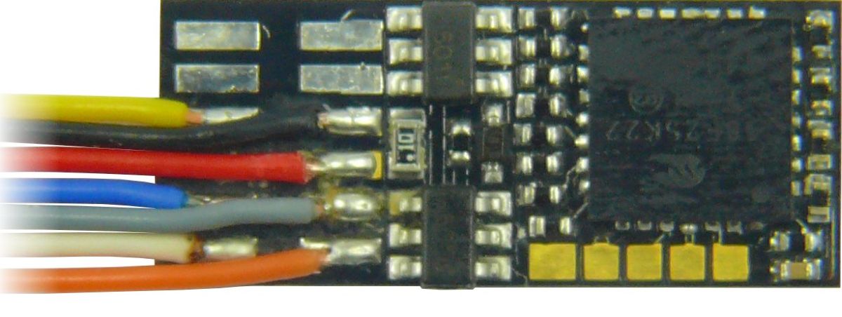 ZIMO MX623 - Decoder 0,8A, 4 Funktionsausgänge, 7 offene Kabelenden
