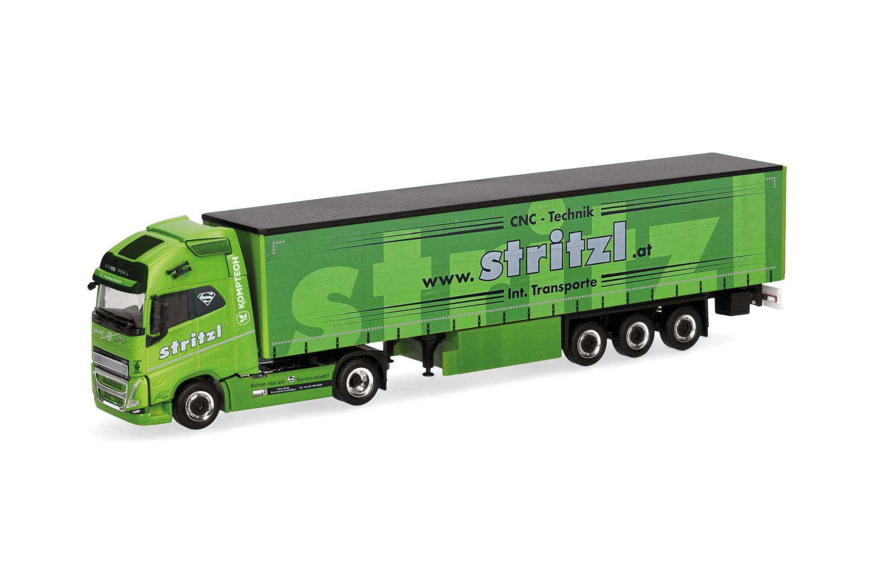 Herpa 320108 - Volvo FH16 GL XL 2020 Gardinenplanen-Sattelzug "Stritzl" (Österreich)