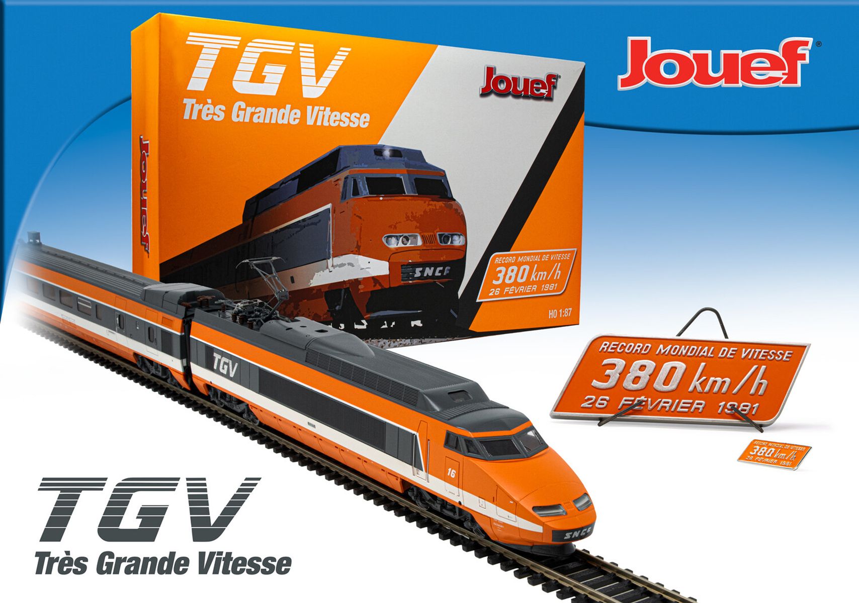 Jouef HJ2412 - Triebzug TGV 'Record 1981 - 380 km/h', 4-teilig, SNCF, Ep.IV