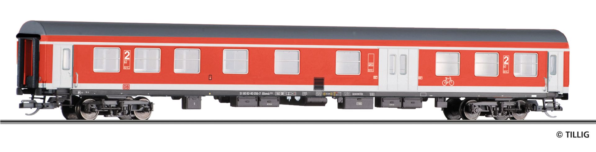 Tillig 502283 - Personenwagen BDomsb 535, 2. Klasse mit Gepäckabteil, DBAG, Ep.V