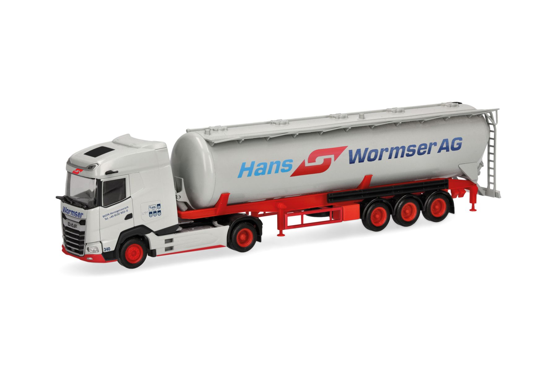 Herpa 318815 - DAF XG Silo-Sattelzug 60m³ "Hans Wormser"