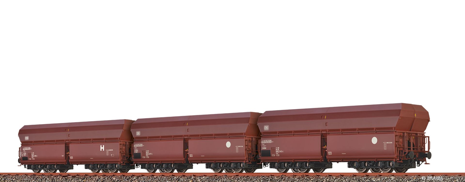 Brawa 50878 - 3er Set Schüttgutwagen Fals 175 und Fals 176, DB, Ep.IV