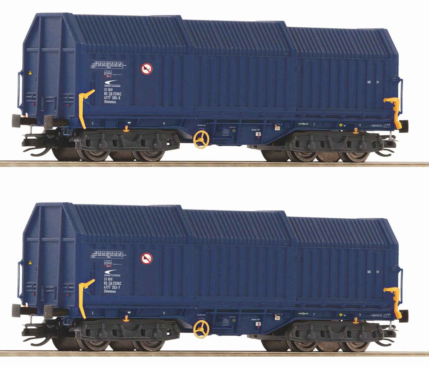 Roco 6680013 - 2er Set Teleskophaubenwagen Shimmns, ZSSK-Cargo, Ep.VI