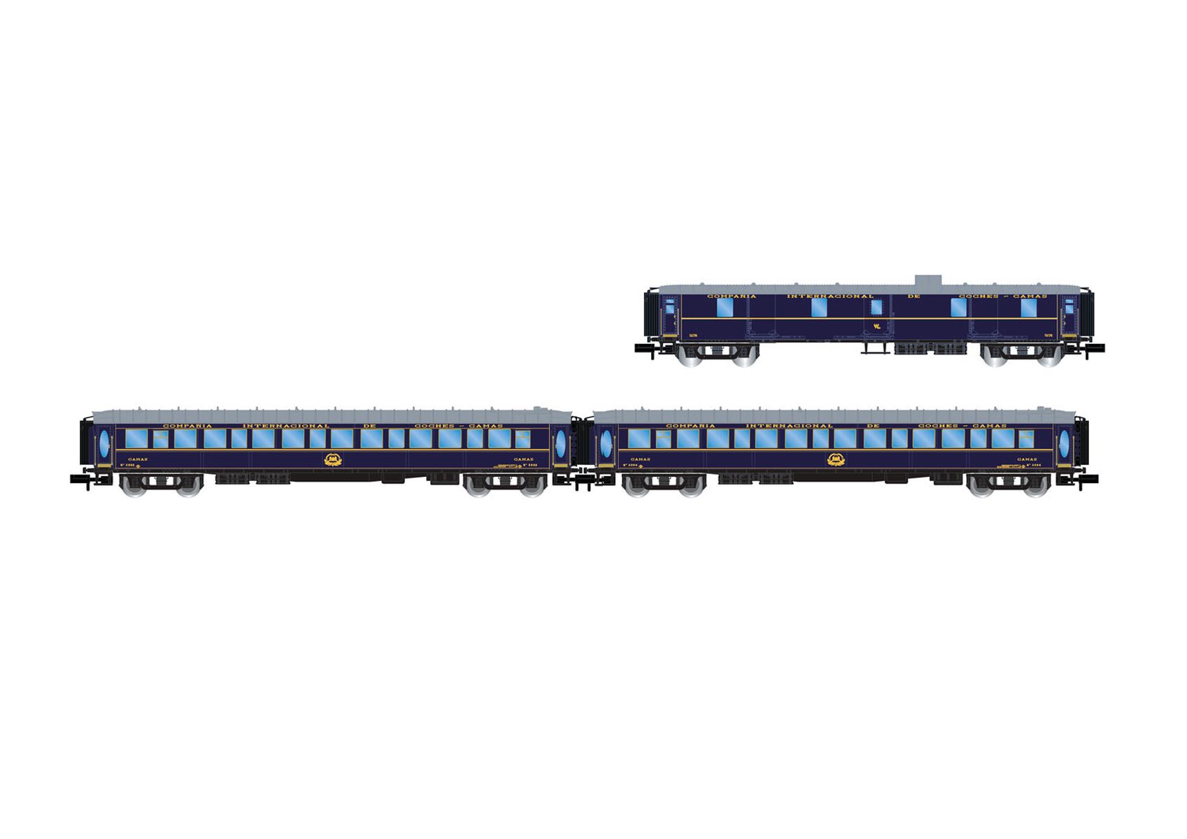 Arnold HN4460 - 3er Set Personenwagen CIWL 'Castellano Express', RENFE, Ep.IV