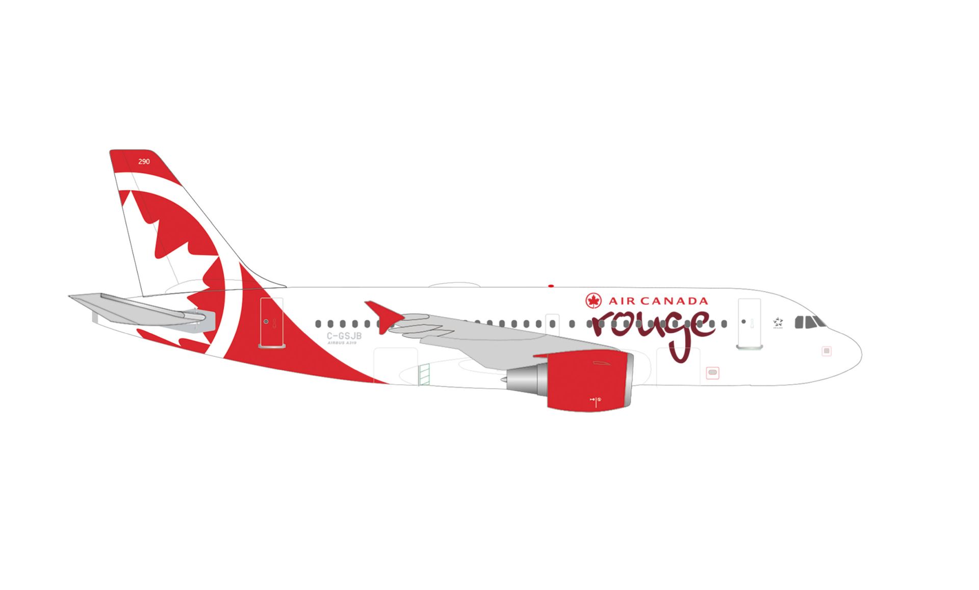 Herpa 538701 - Air Canada Rouge Airbus A319