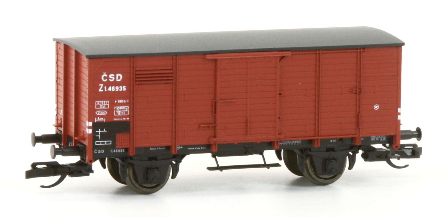 Hädl 113907 - Gedeckter Güterwagen Z mit Flachdach, CSD, Ep.III