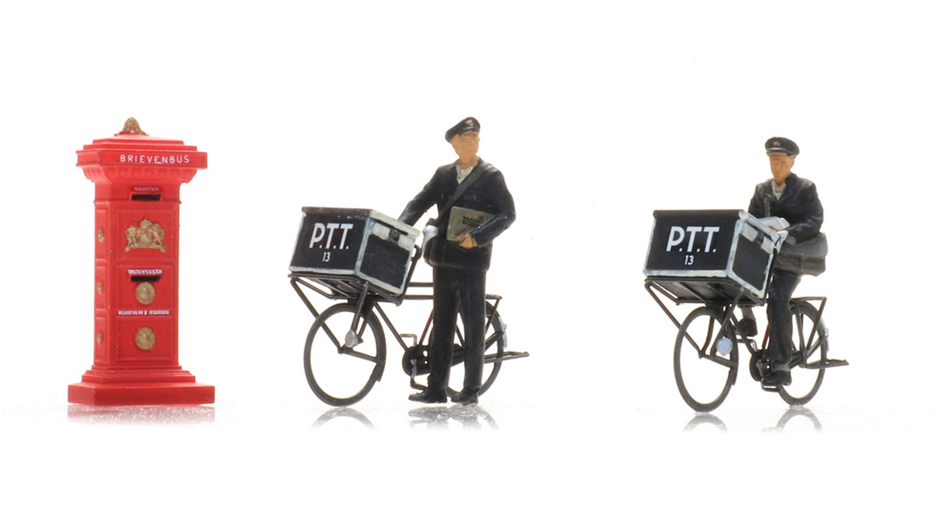 Artitec 5870052 - Fahrradfahrende Postboten mit Briefkasten