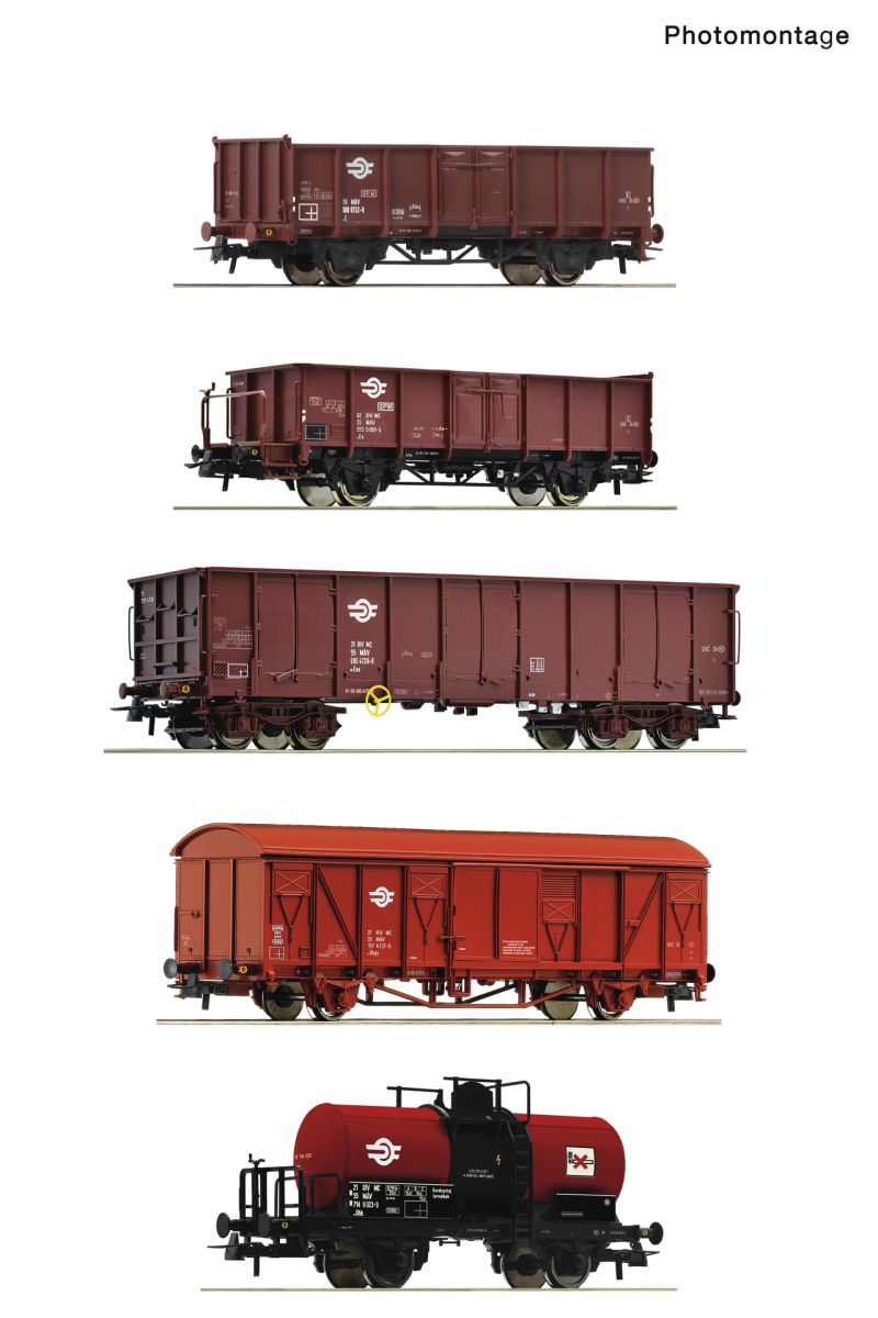 Roco 6600126 - 5er Set Güterwagen, MAV, Ep.IV