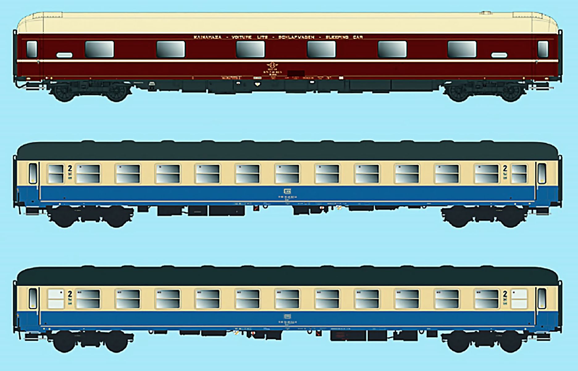 ACME AC 55245 - 3er Set Personenwagen 'Attika Express' DB/OSE, Ep.V