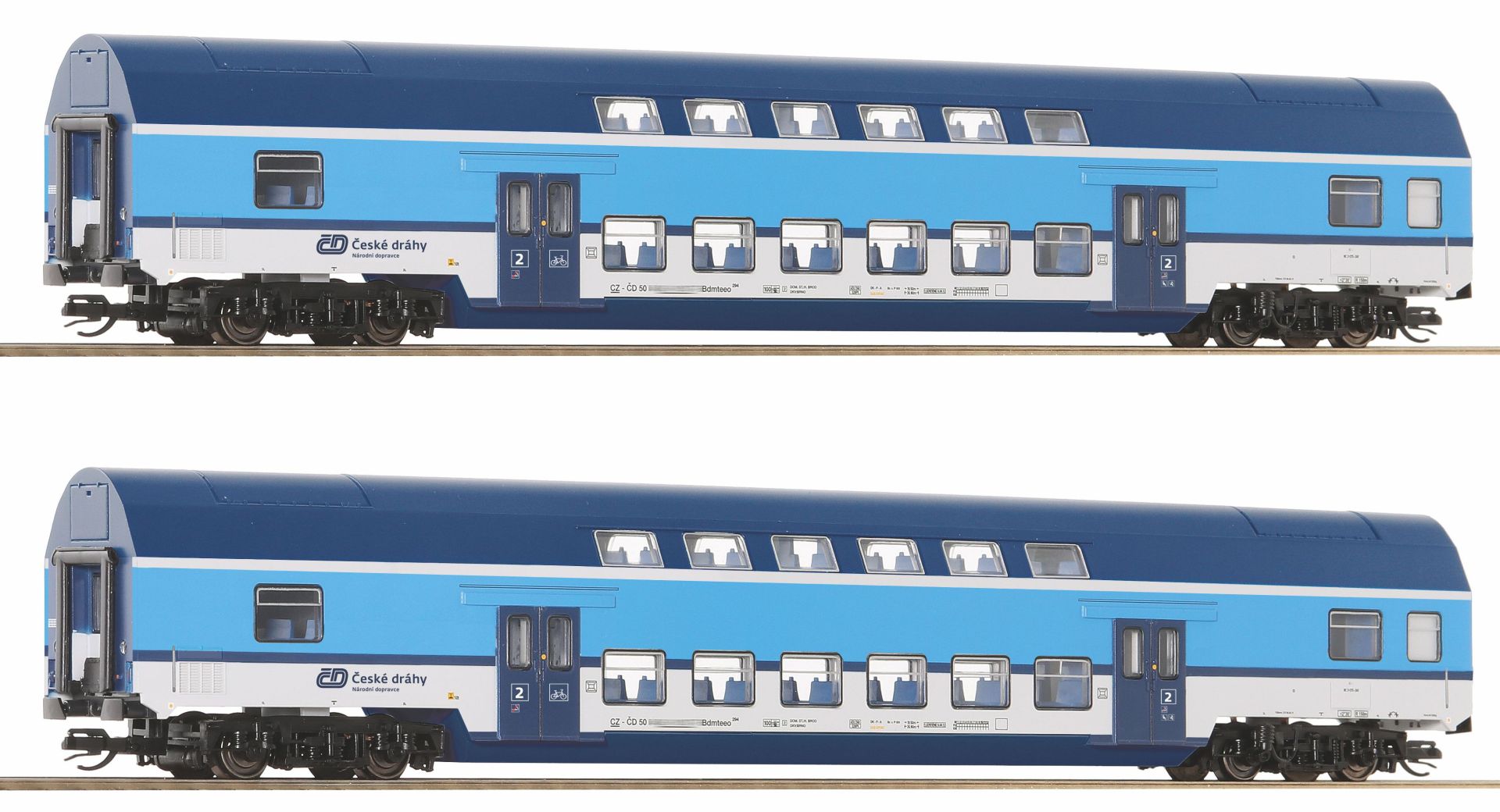 Roco 6280028 - 2er Set Doppelstockwagen, CD, Ep.VI