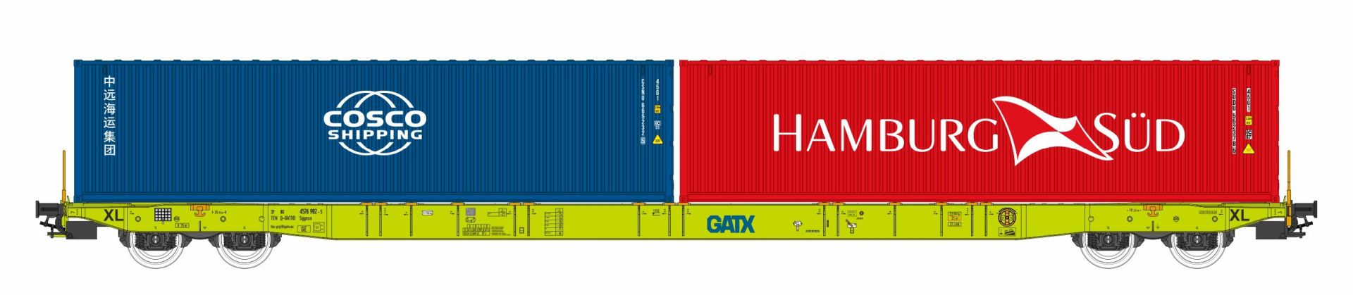 igra 96010097 - Containertragwagen Sggnss-XL, GATX, Ep.VI 'Cosco und Hamburg Süd'