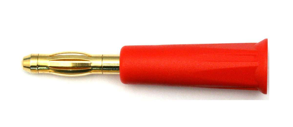 Muldental 71650 - Bananenstecker 4mm, rot, vergoldet, mit Lötanschluss