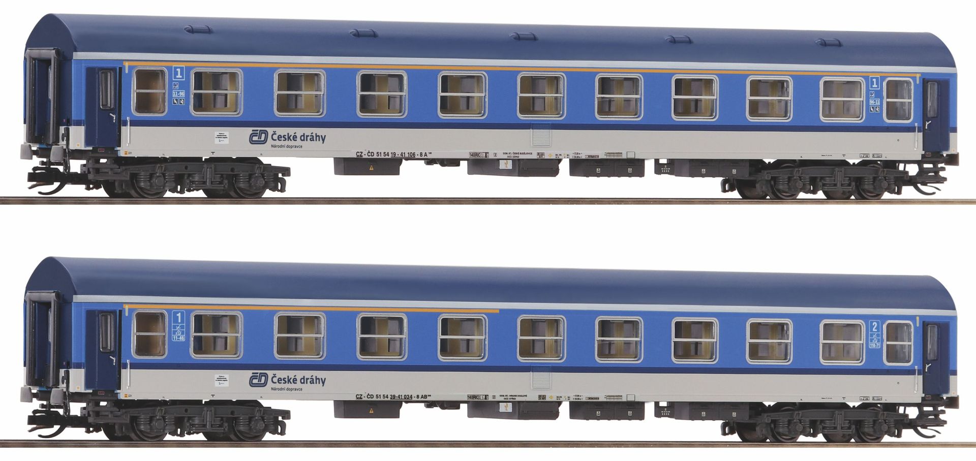 Roco 6280019 - 2er Set Personenwagen, 1. Klasse, CD, Ep.VI