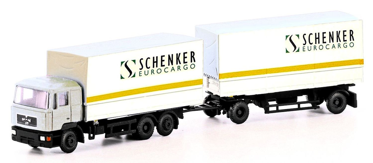 MiNis LC4633 - MAN F90, 3-achs Wechselpritschen-Hängerzug Schenker Cargo