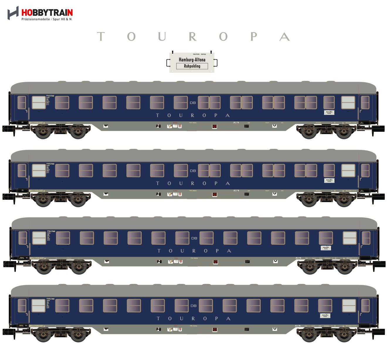 Hobbytrain H22200 - 4er Set 'TOUROPA', DB, Ep.IIIb, Set 1