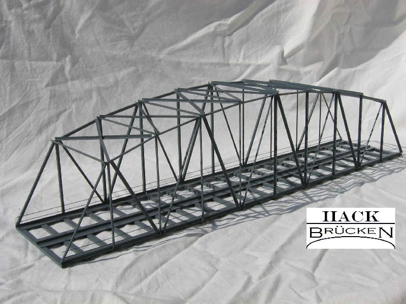 Hack 13501 - B50-2-b - Lange Bogenbrücke 50cm, 2-gleisig, blau