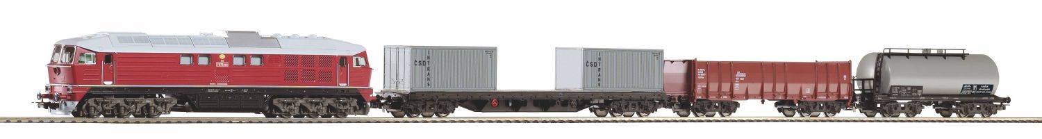 Piko 97935 - Analoges Startset mit BR 130 und Güterzug, CSD, Ep.IV, A-Gleis mit Bettung