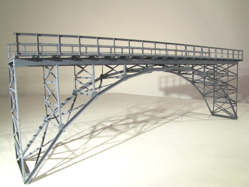 Hack 60150 - HK060 - Hochbogenbrücke, 60cm, 1-gleisig, grau