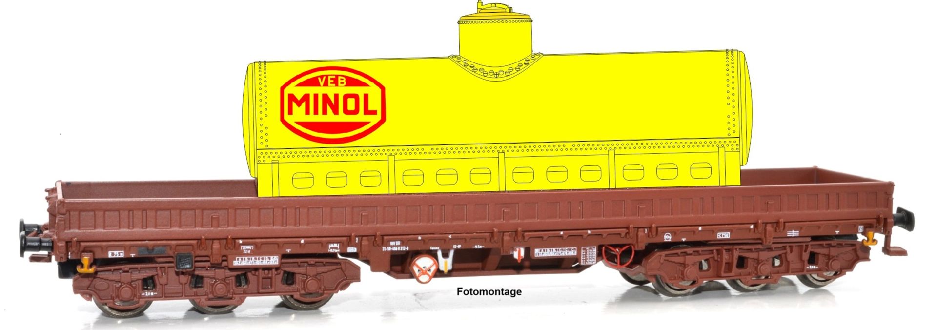 NPE NW 22940 - Schwerlastwagen Samms 4860 gelber Kessel VEB MINOL, DR, Ep.IV