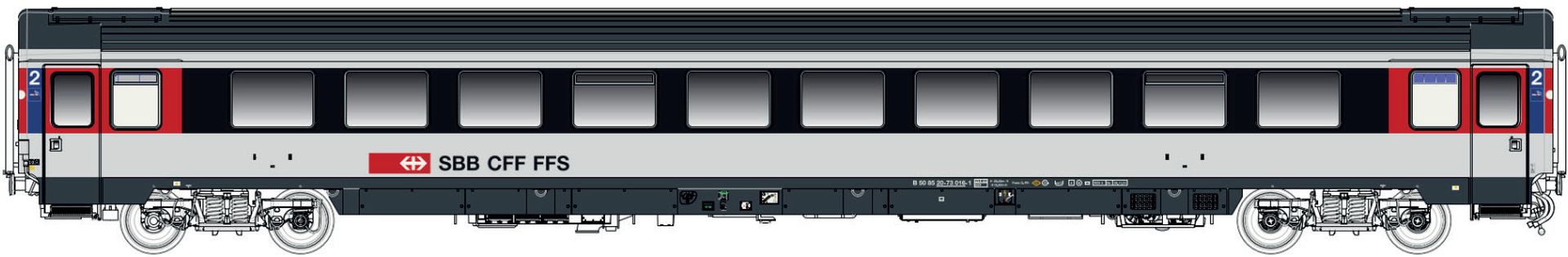 L.S. Models 472300 - Personenwagen UIC Z1 B, 2. Klasse, SBB IC, Ep.V-VI