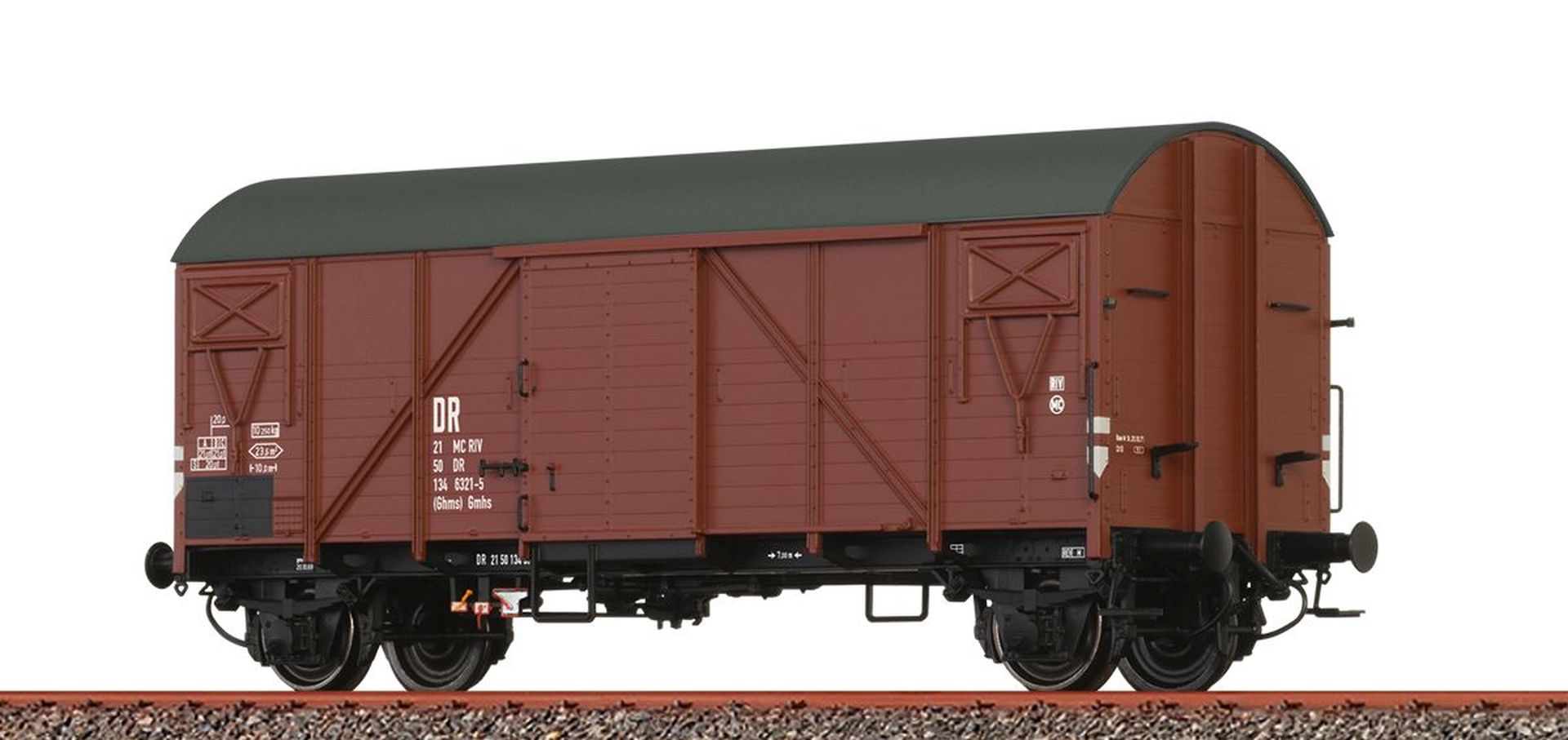 Brawa 50726 - Gedeckter Güterwagen Gmhs, DR, Ep.IV