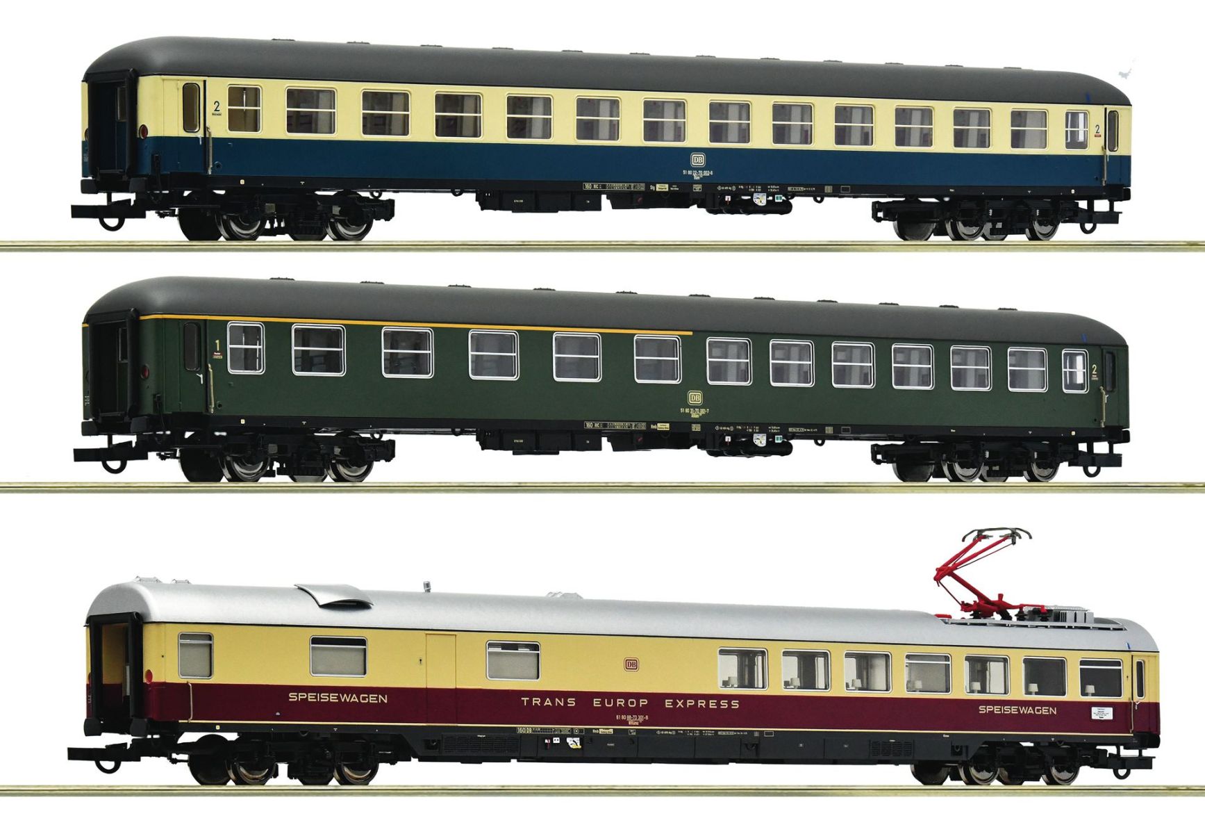 Roco 6200052 - 3er Set Personenwagen D 377 'Hispania-Express', DB, Ep.IV, Set 2