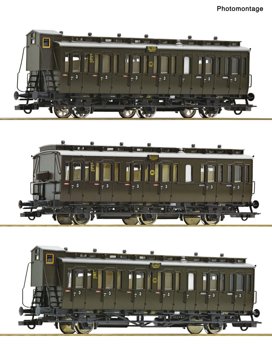 Roco 6200254 - 3er Set Abteilwagen, DRG, Ep.II